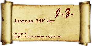 Jusztus Zádor névjegykártya